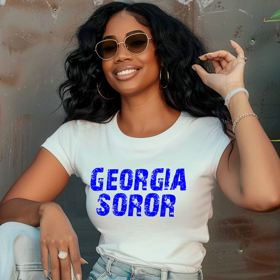 Distress Royal & White Georgia Soror State Unisex Shirt