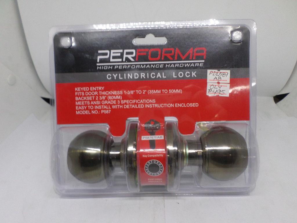 Performa PDL587 AB Cylindrical Lock Brass