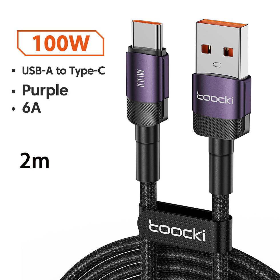 Thumbnail: Toocki 100W USB-A to USB-C Fast Charging Cable – 0.25m to 3m