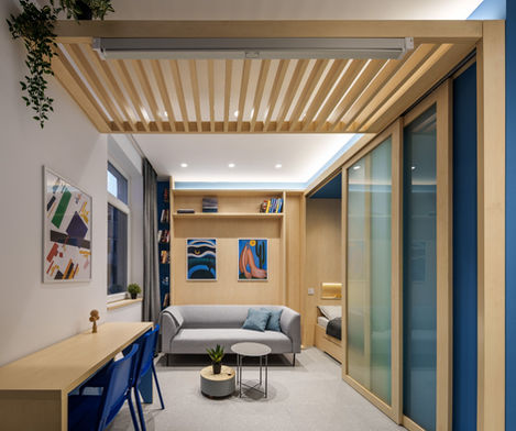 Enterijer stana 22m² na Kosančićevom vencu – pogled ka dnevnoj zoni