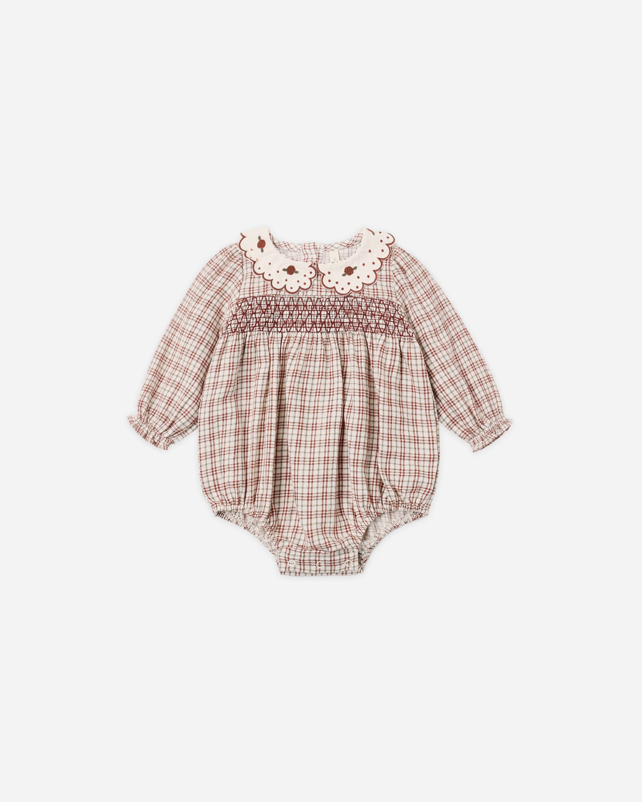Quincy Mae Callie Romper, Christmas Plaid Mellow Singapore Baby Shop