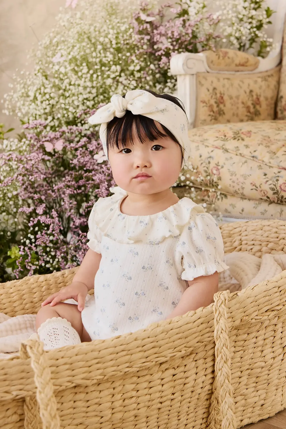 Jamie Kay Organic Cotton Pointelle Headband - Molly Blue Mellow Baby Singapore Children Shop