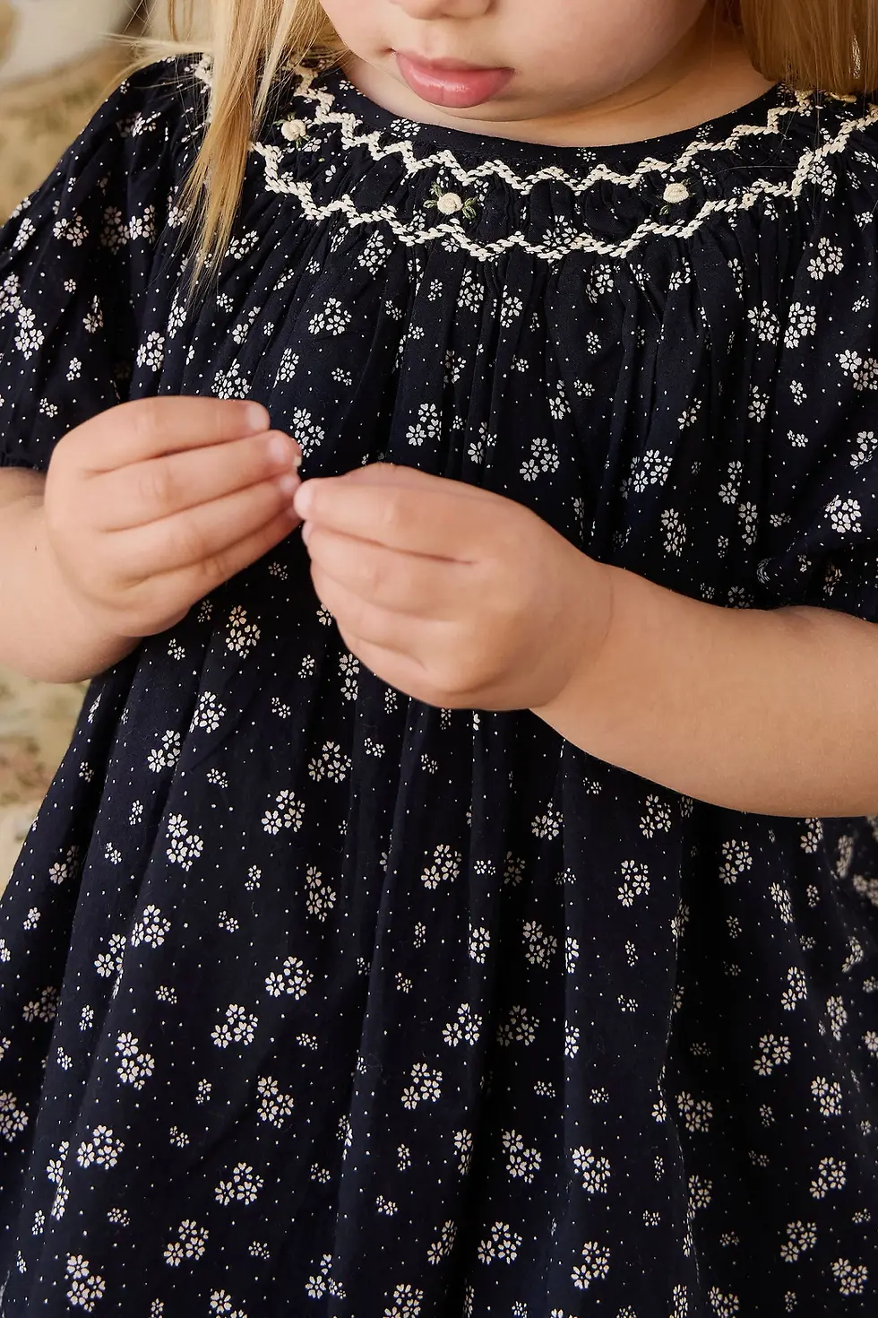Jamie Kay Organic Cotton Dominique Dress - Maisie Navy Mellow Singapore Baby Children Shop