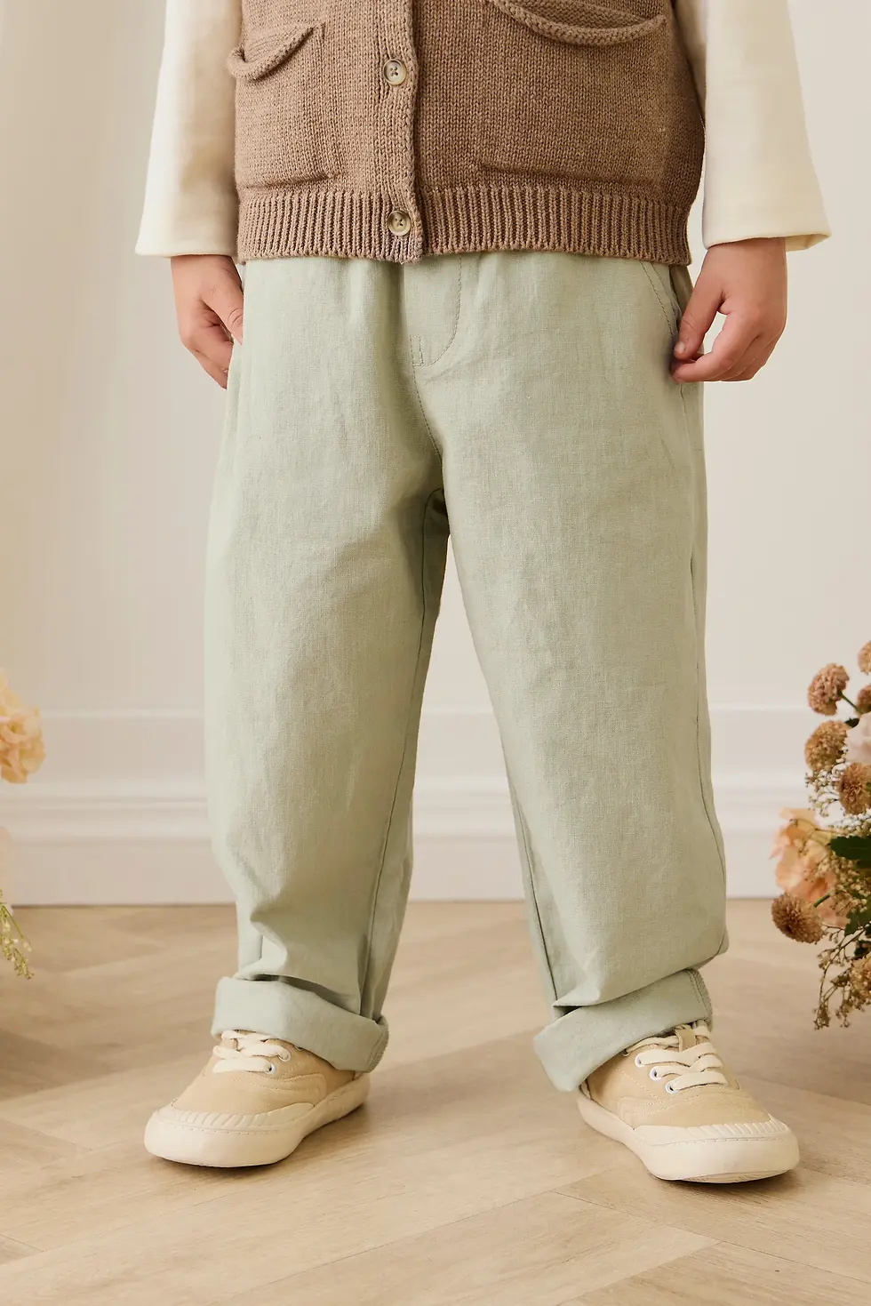 Thumbnail: Jamie Kay Ali Linen/Cotton Pant - Lichen Mellow Baby Clothes Shop