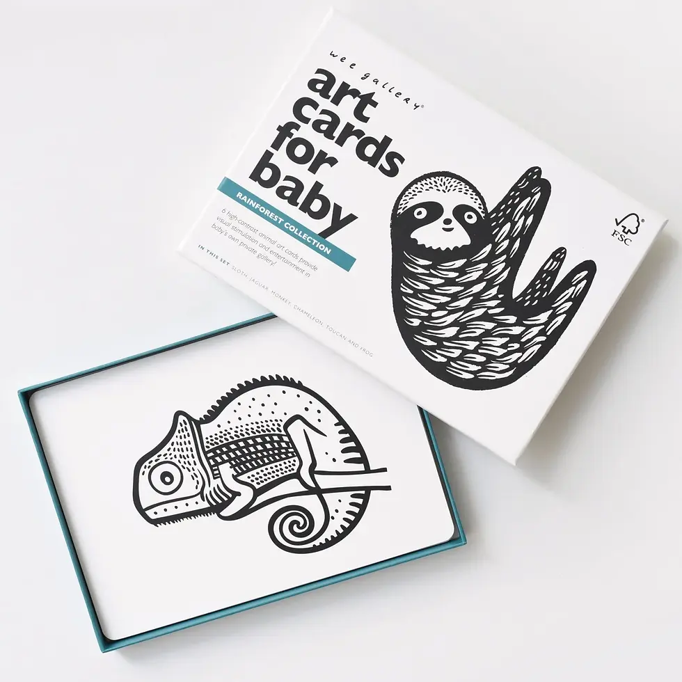 Wee Gallery Art Cards for Baby - Black & White Animals Singapore Baby Essentials Shop Mellow