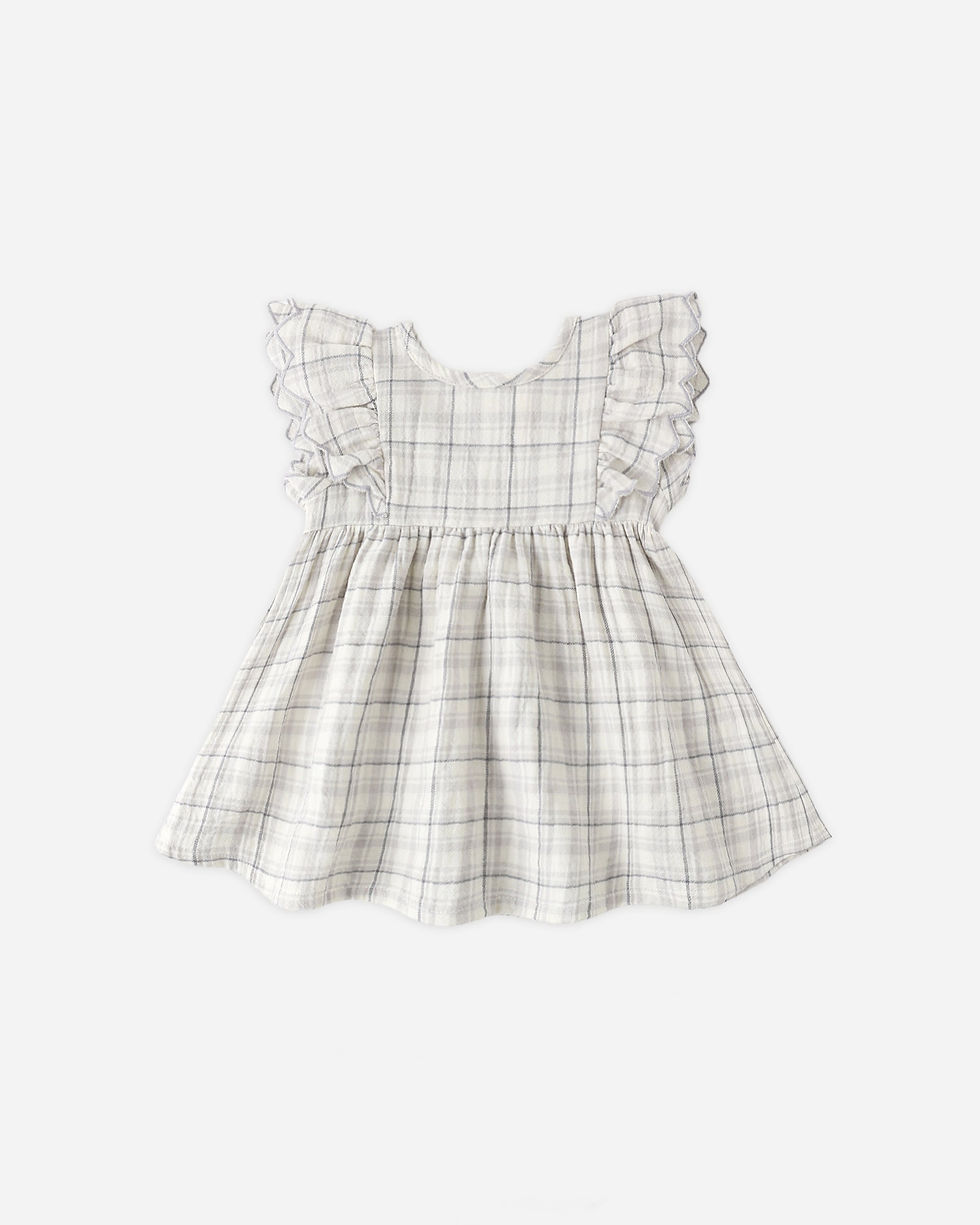 Quincy Mae Alina Dress + Bloomer Set, Blue Plaid Mellow Baby Children shop singapore