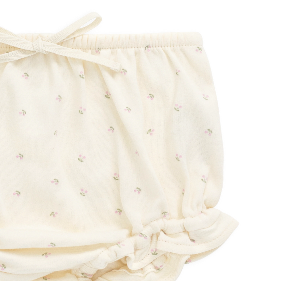 Thumbnail: Organic Cotton Frill Bloomer - Ditsy Cherries Mellow Singapore Baby Store