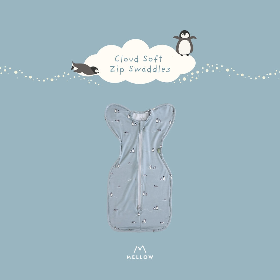 Mellow Cloud Soft Zip Baby Swaddles Sleeping Bag - Penguin Parade Singapore