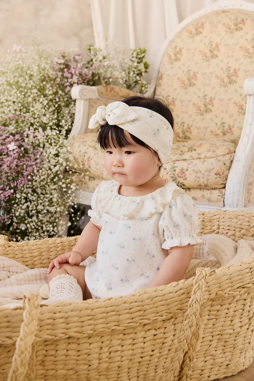 Jamie Kay Organic Cotton Pointelle Marlene Bodysuit - Molly Blue Mellow Singapore Baby Shop