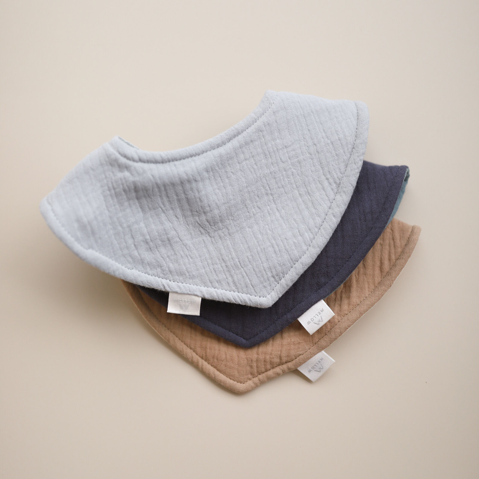Mellow Reversible Dribble Bib Set - Sea Salt