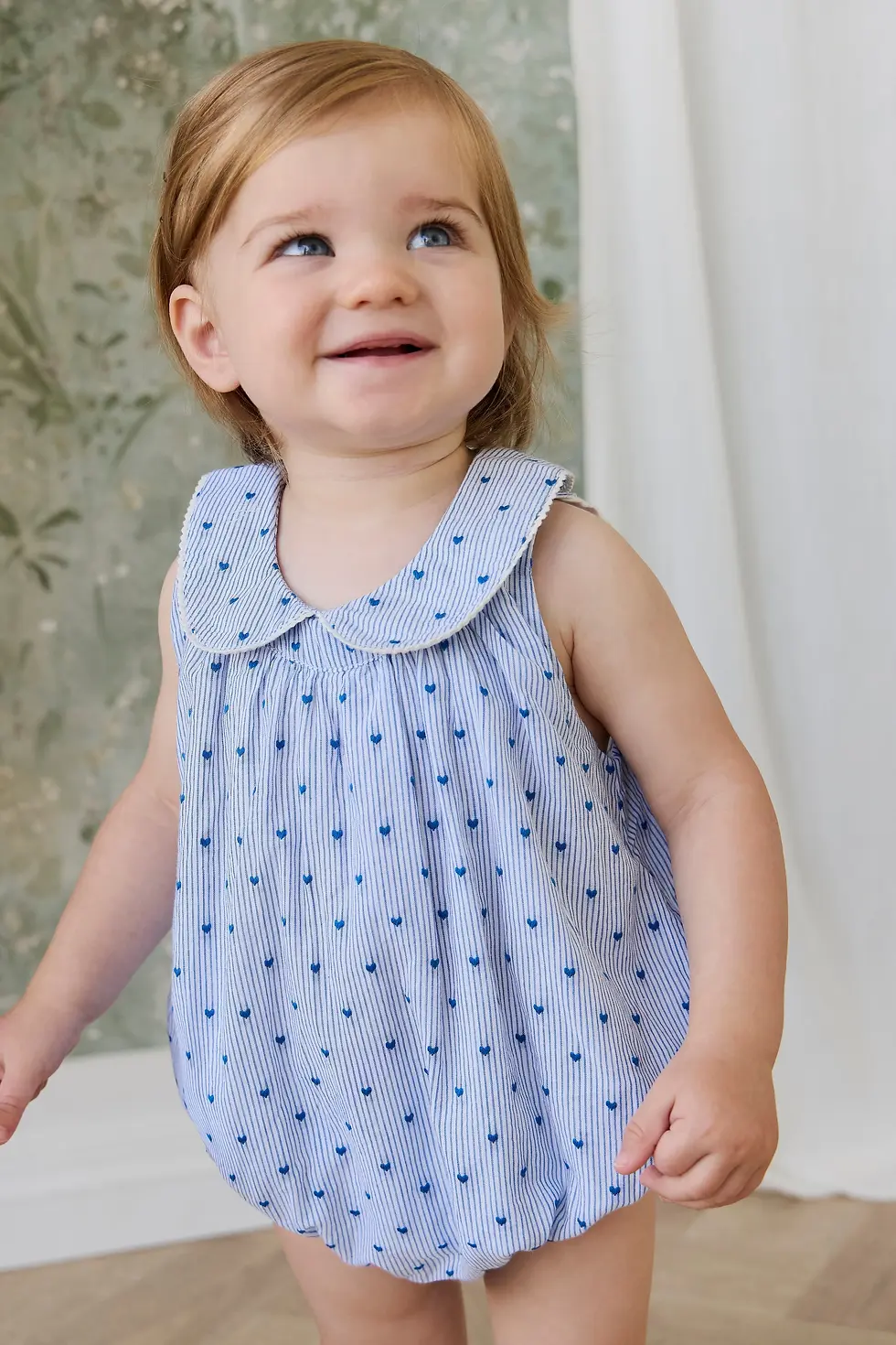 Jamie Kay Organic Cotton Wisteria Playsuit - Mon Amour Stripe Indigo Mellow Baby Singapore Children Baby Shop