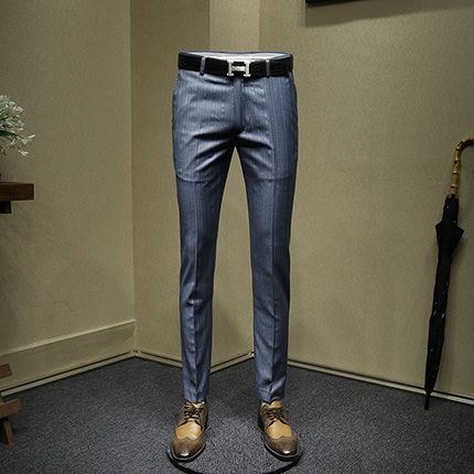 -QIEKE- "Must-Have in 2025: Blue Striped Suit Pants - Dress Like a Trendsetter!"