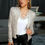 Thumbnail: Women Fashion Long Sleeve O-neck Sequins Jacket Lady Elegant Solid Color Cardiga