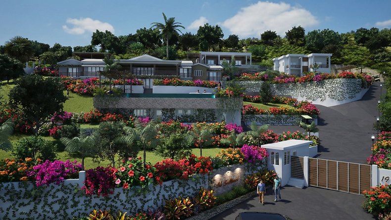 Tamarind Hill architectural rendering by Angozi Studio; exterior architectural visualization in Jamaica; interior rendering by Angozi Studio; Montego Bay architectural rendering service example.