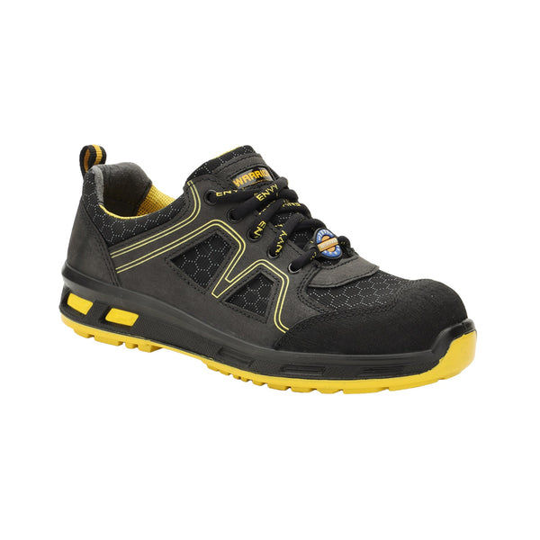Thumbnail: Warrior Genuine Leather Fiber Glass Toe Yellow Safety Shoes for Men NEPTUNE