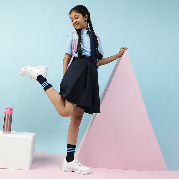 Thumbnail: Force 10 White Velcro Uniform School Shoes For Kids SCHZONE-DV By Liberty