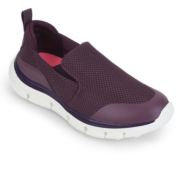 Thumbnail: Leap7x Purple Non Lacing Sports Walking Shoes For Women BRISBEN10E By Liberty
