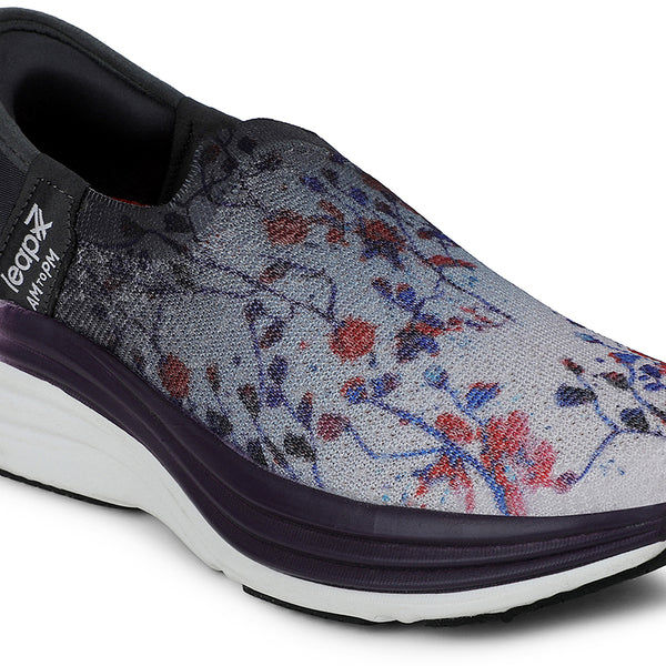 Thumbnail: Leap7x Dark Grey Sports Walking Shoes For Women EAZY-W21W By Liberty