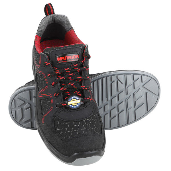 Thumbnail: Warrior Genuine Leather Fiber Glass Toe Red Safety Shoes for Men NEPTUNE