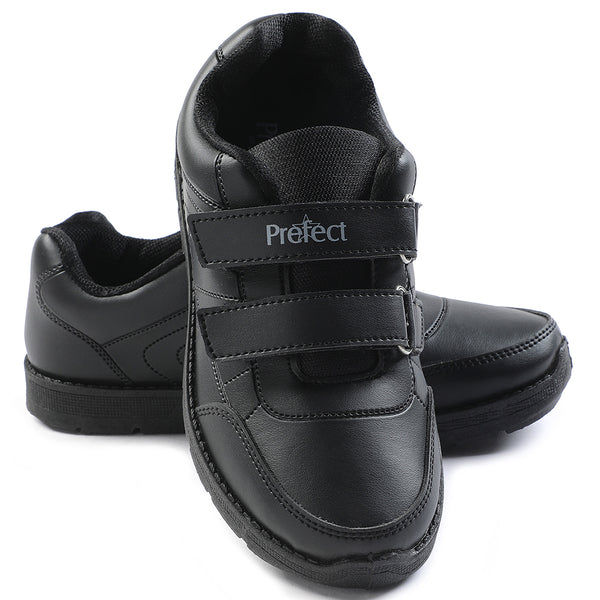 Thumbnail: Prefect Black Non Lacing Uniform School Shoes For Kids SCHOOLFUN By Liberty