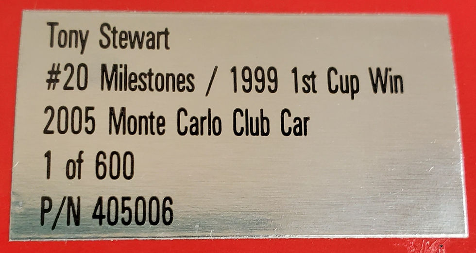Thumbnail: Tony Stewart #20 Milestones 1999 1st Cup Win 2005 Monte Carlo Diecast Race Car