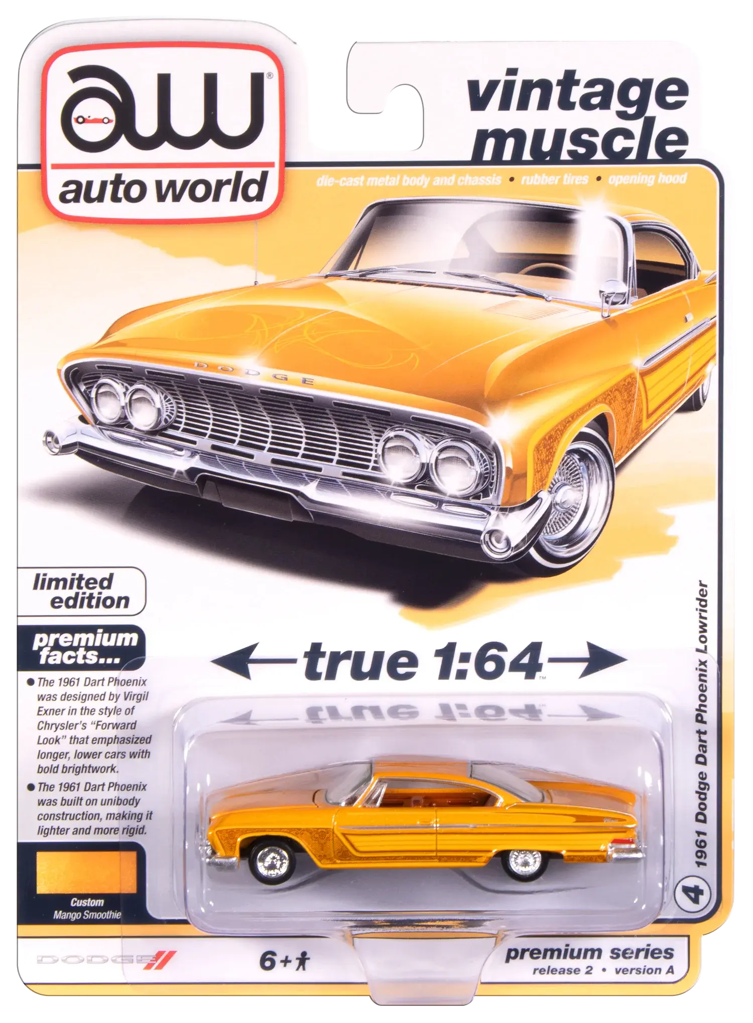 Auto World 1961 Dodge Phoenix Mango Smoothie Metallic Lowrider