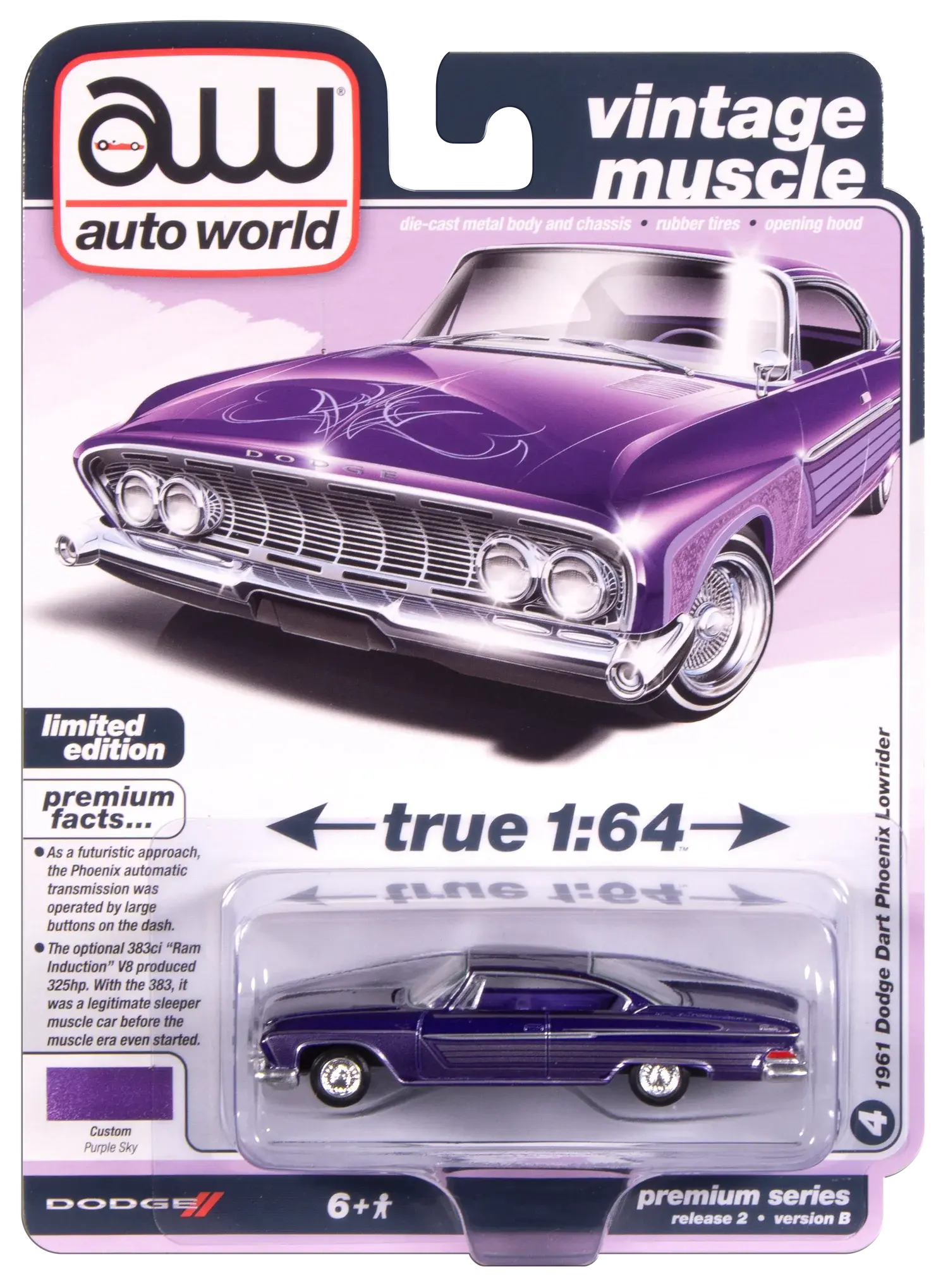 AW 1961 Dodge Phoenix Lowrider (Purple Sky Metallic w/ Lowrider Graphics)