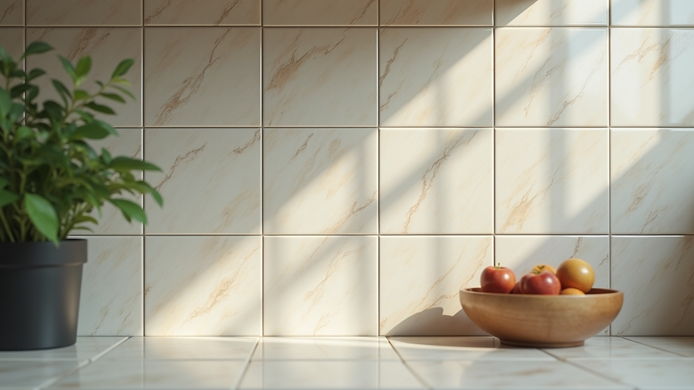 Eye-level view of a beautifully tiled kitchen backsplash