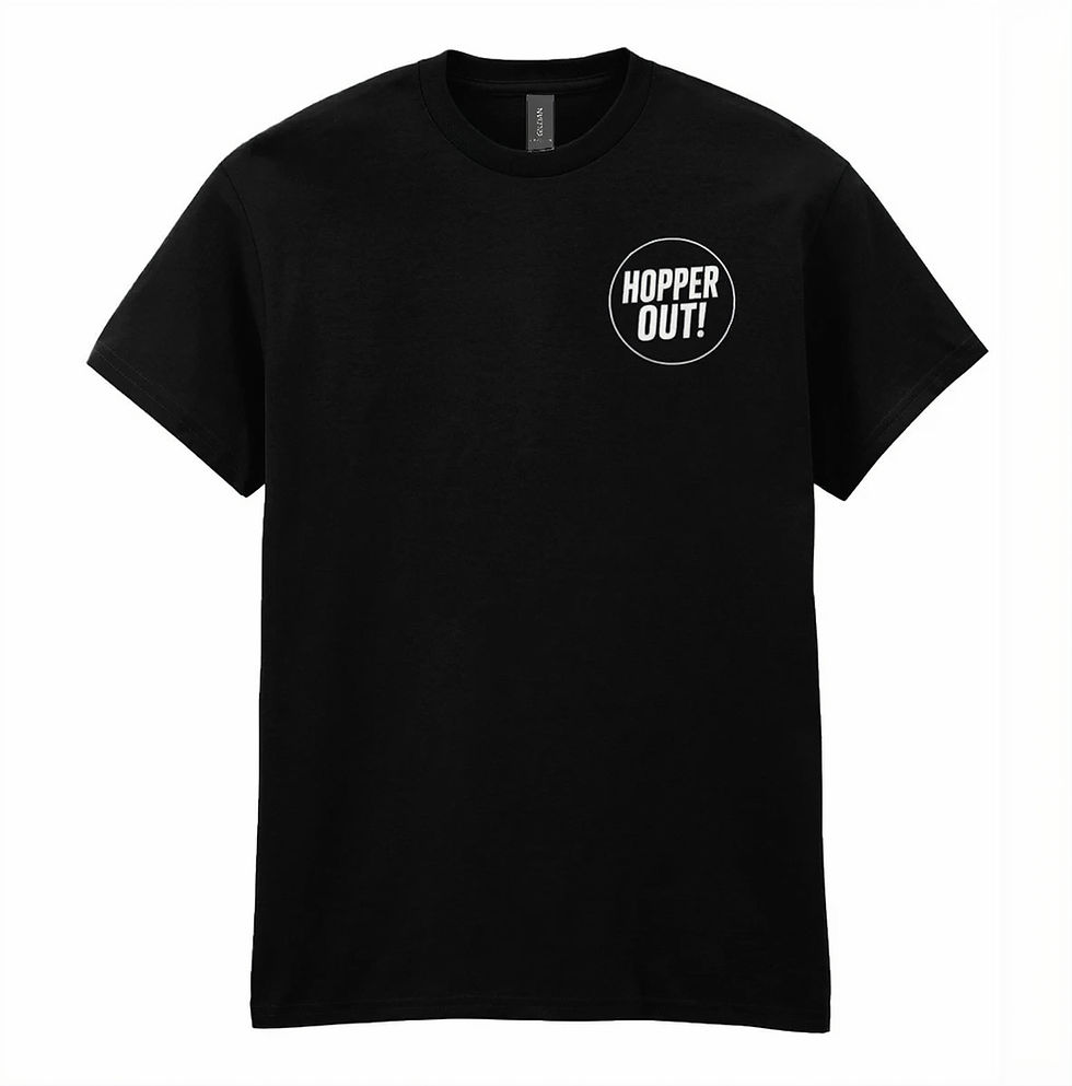 hopper out branded t-shirt