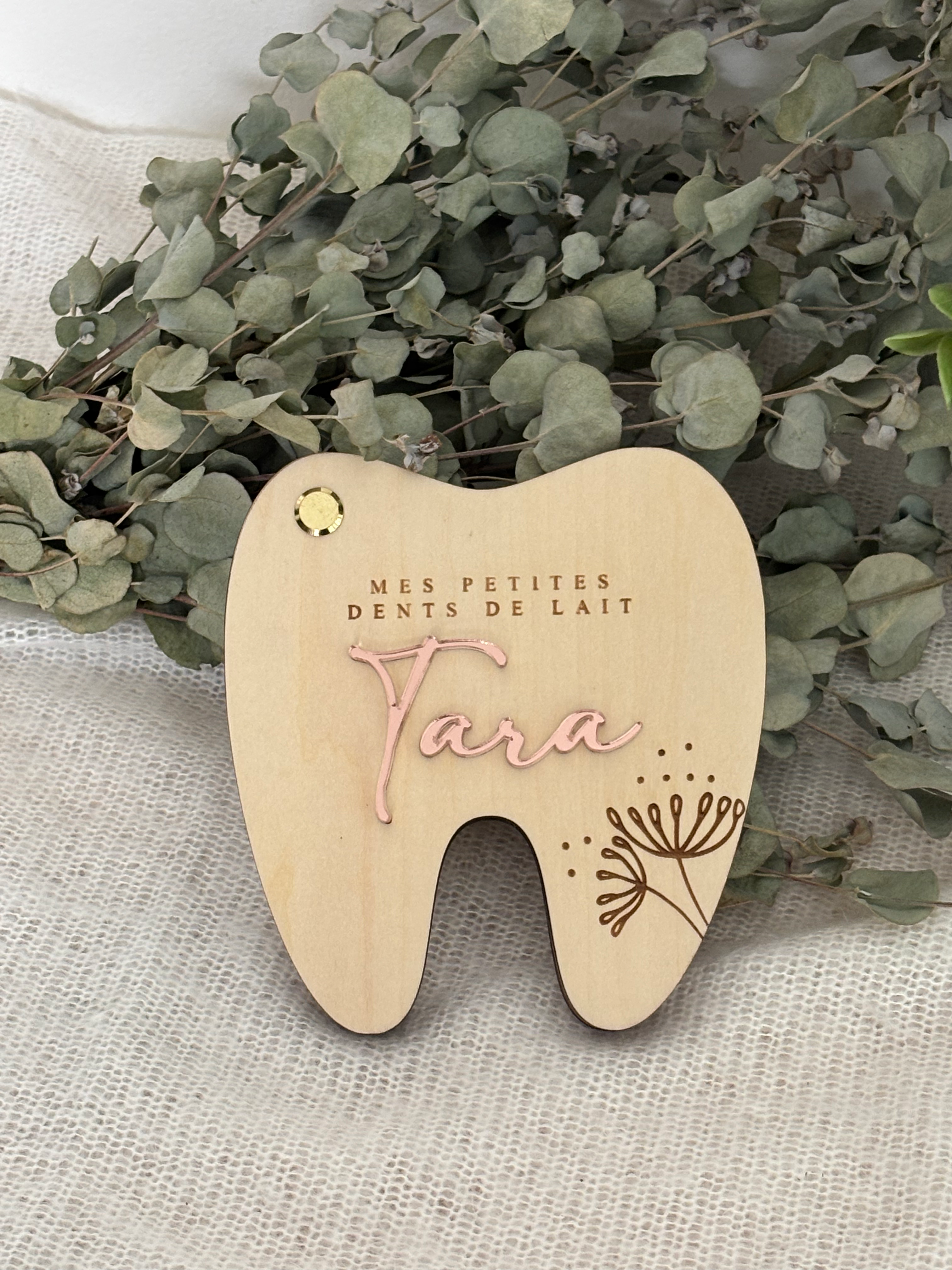 Boîte à dents en bois personnalisée 