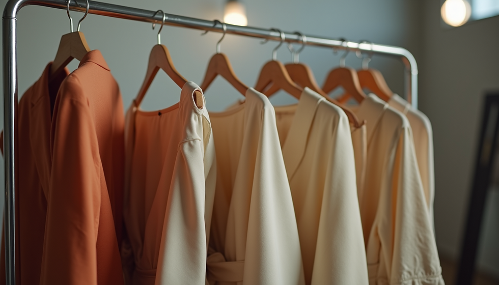 elegant satin clothing on a garment rack
