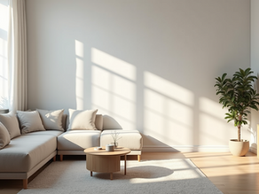 a minimal living room with a neutral color palette