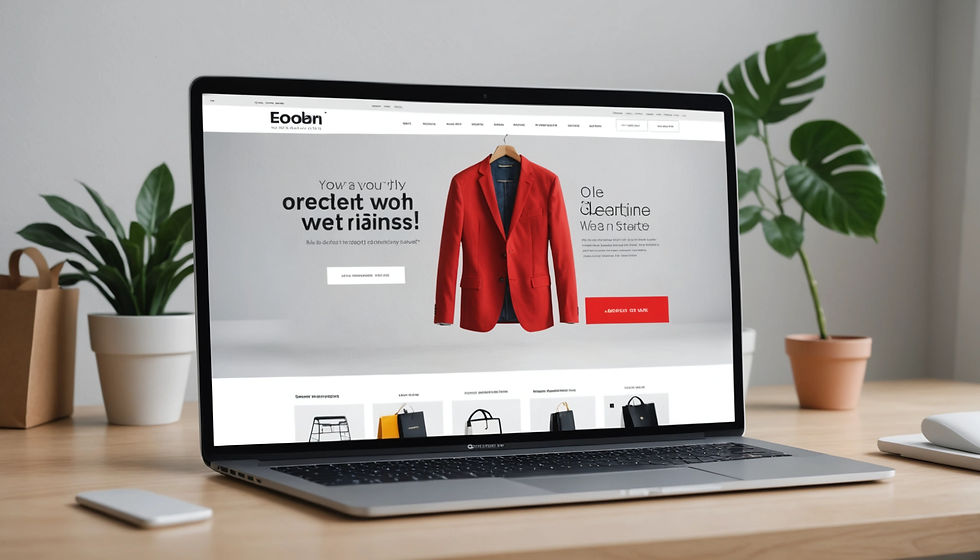 an online clothing website displayed on laptop