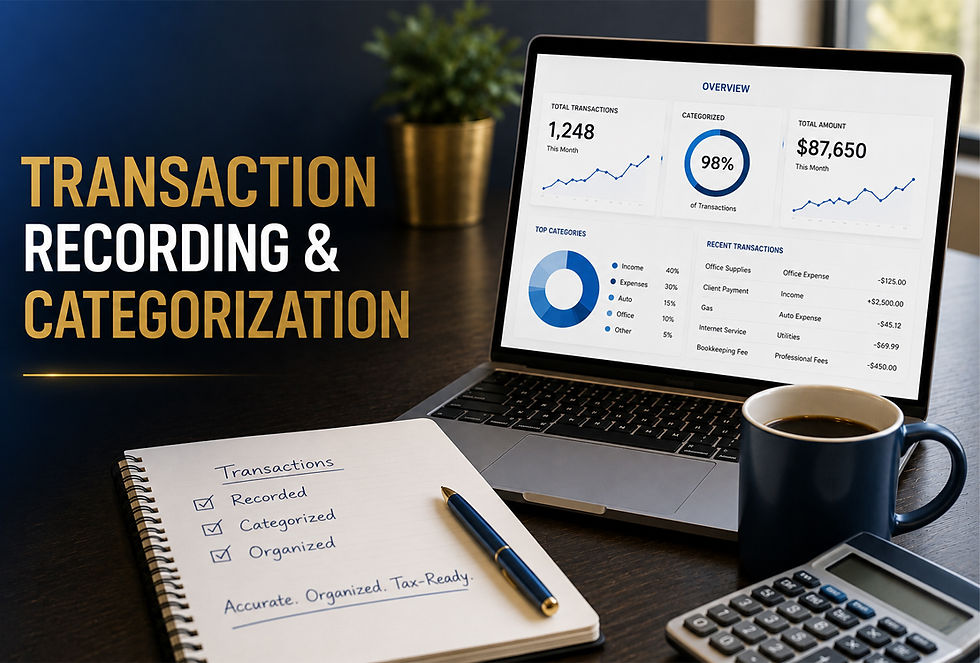 TRANSACTION RECORDING & CATEGORIZATION Bookkeepers Northern Indiana