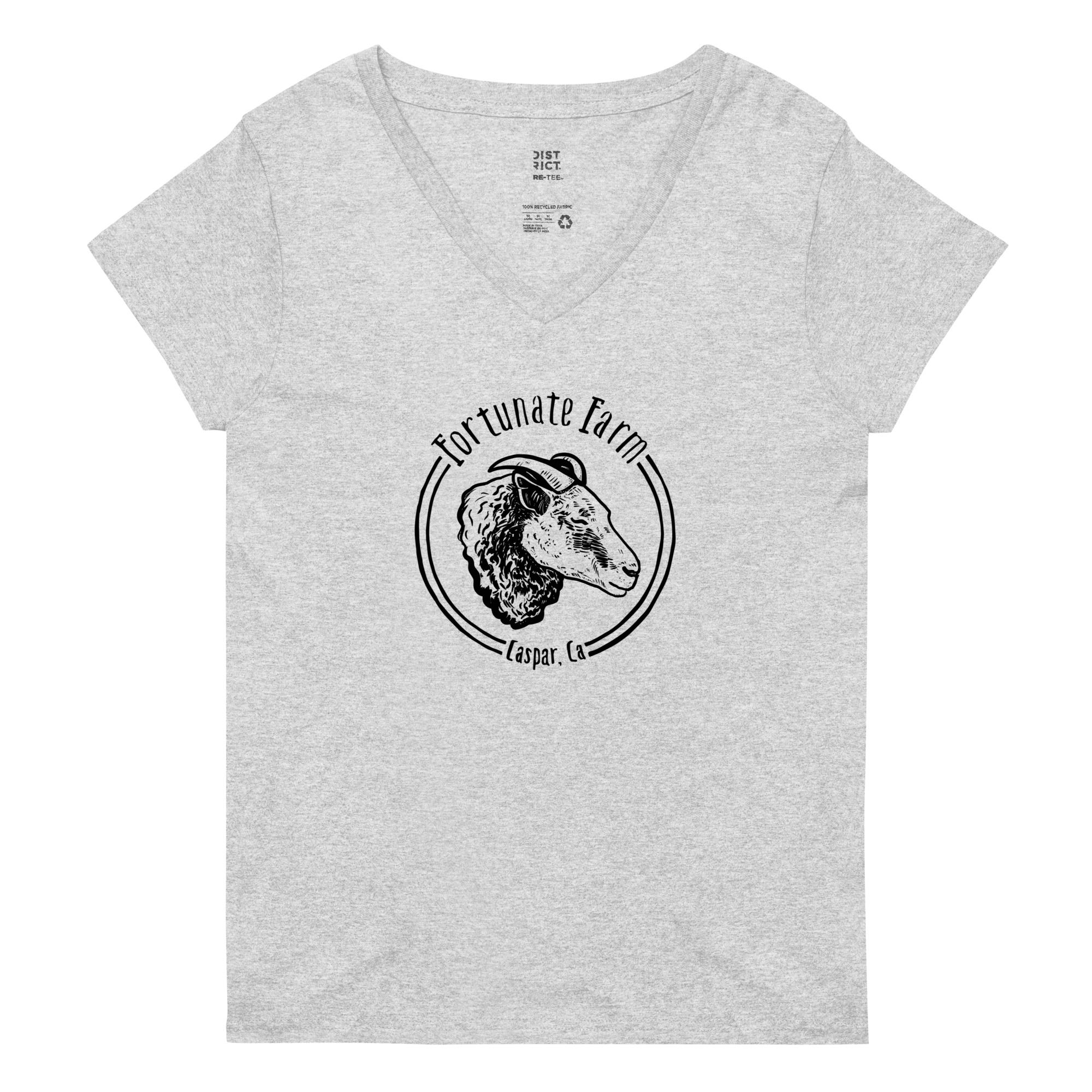 Glenda Logo fitted recycled v-neck t-shirt