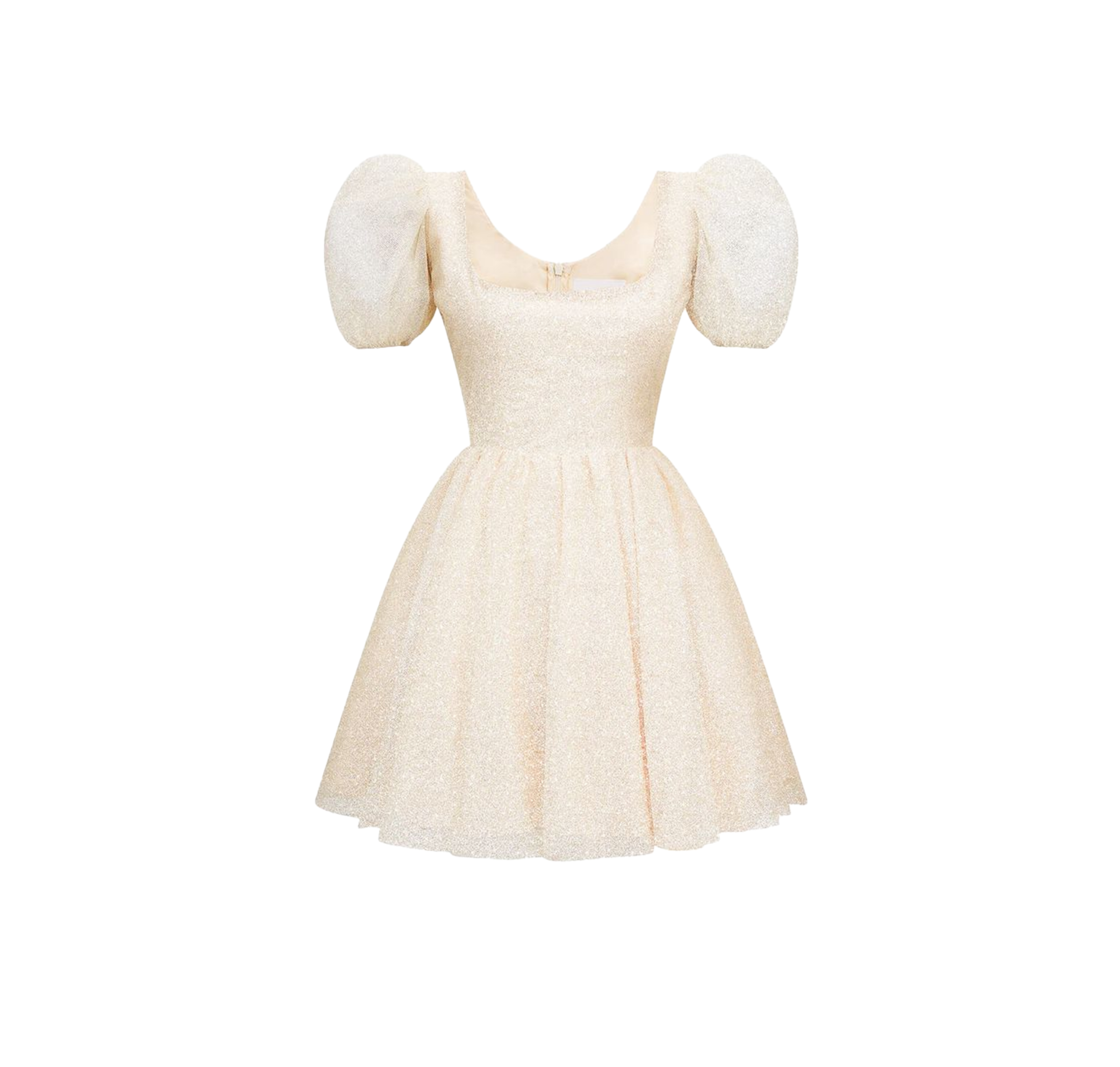 Puff sleeve Jacquard Knee-length dress
