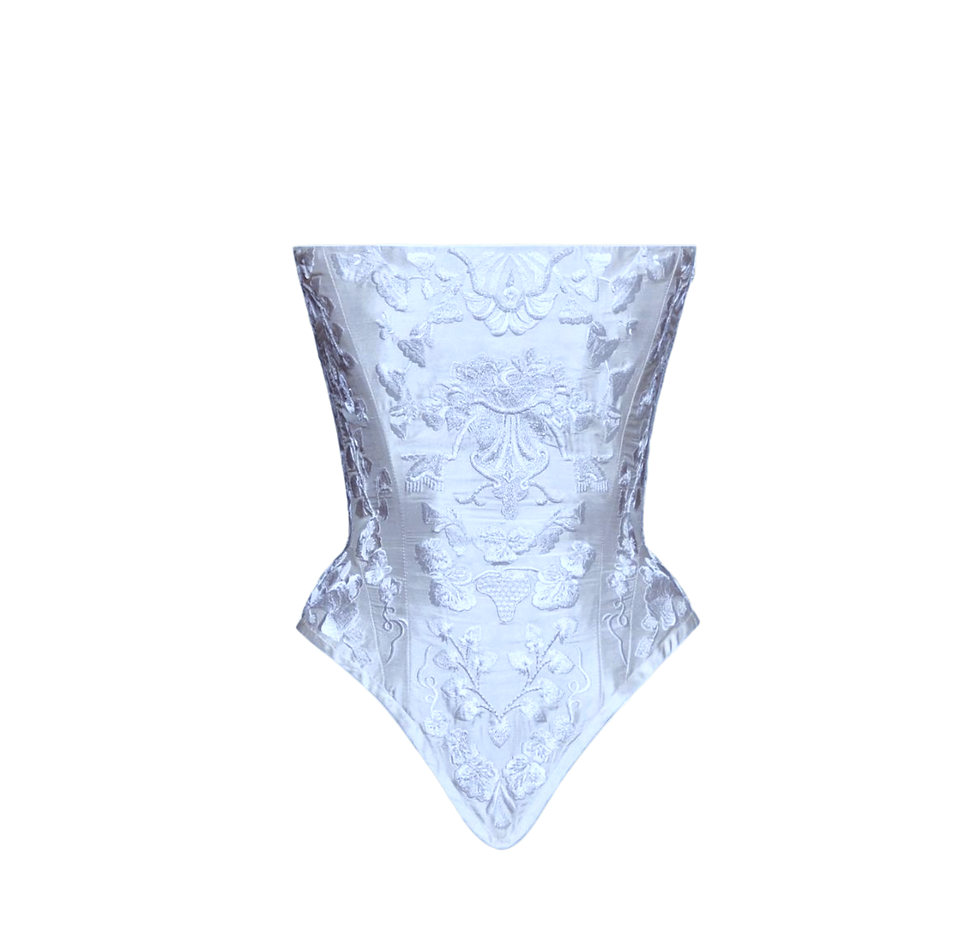 Thumbnail: Jacquard sleeveless corset top