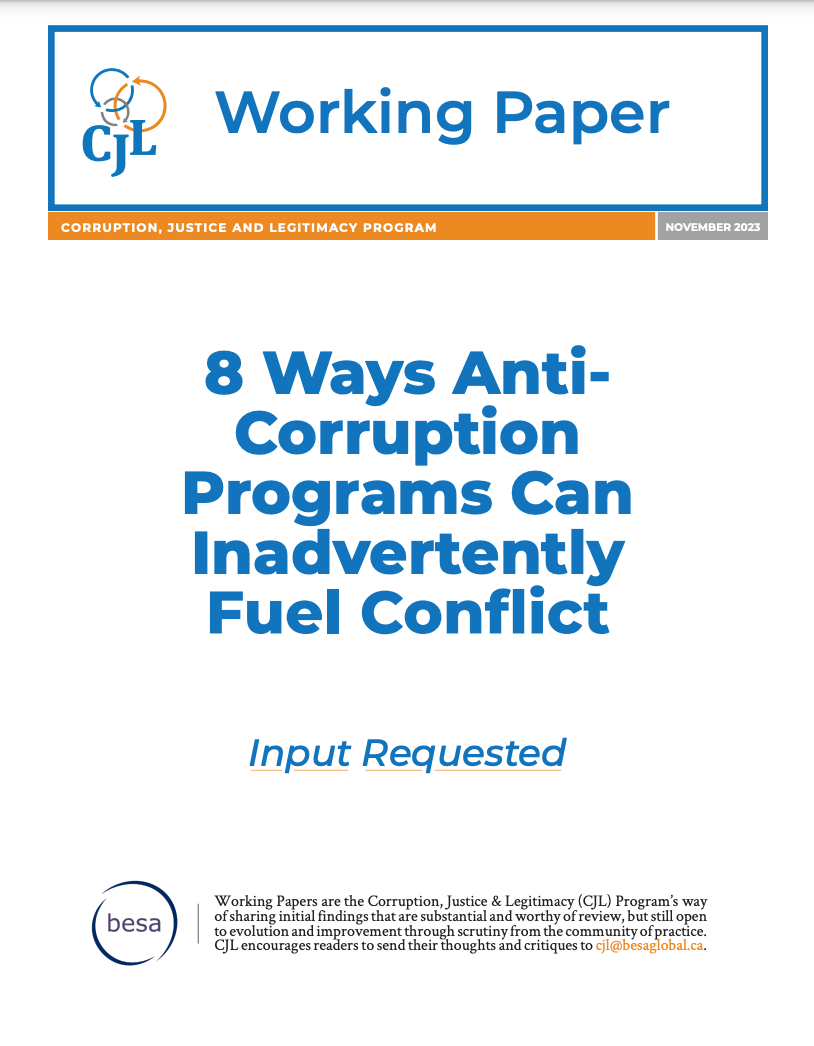 Corruption Programs 8 Ways Anti- Corruption Programs Can Inadvertently Fuel Conflict | CJL