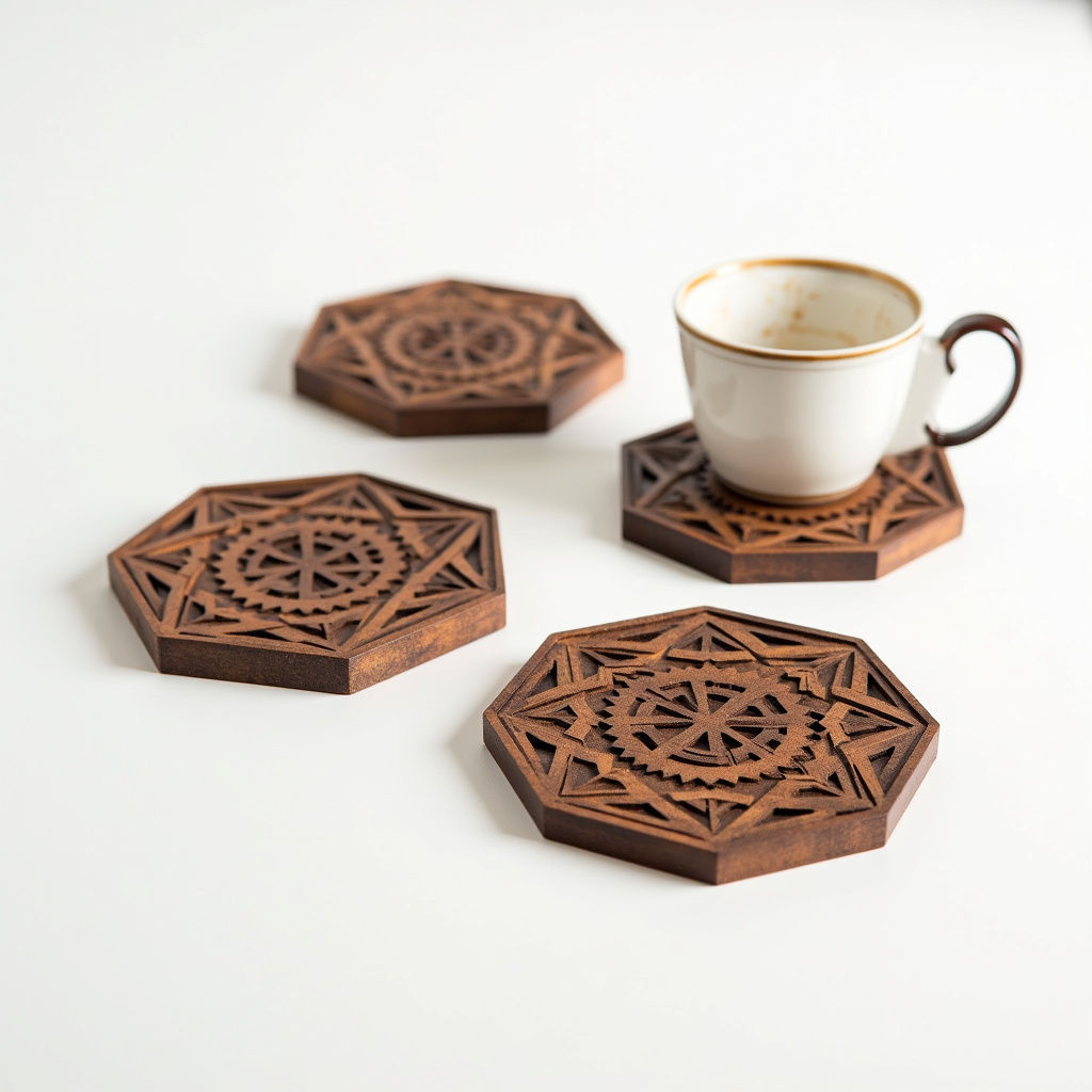 Geometric Wood Coasters