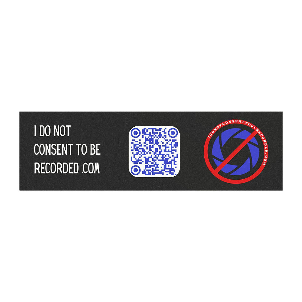 Thumbnail: Car Magnet — “I Do Not Consent to Be Recorded” QR Code Privacy Sticker