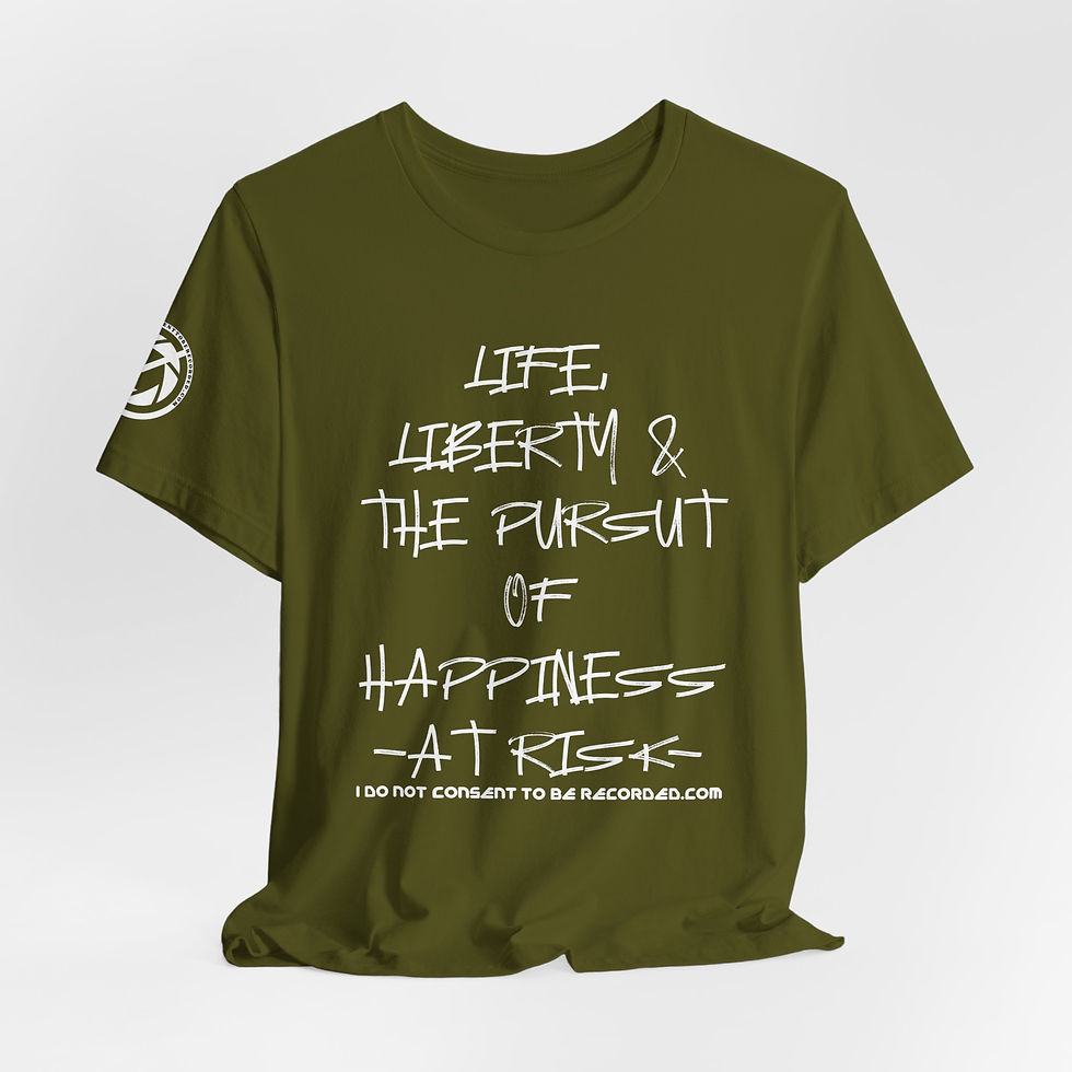 Thumbnail: Life, Liberty & The Pursuit Tee — Graphic QR Back Political Statement T‑Shirt