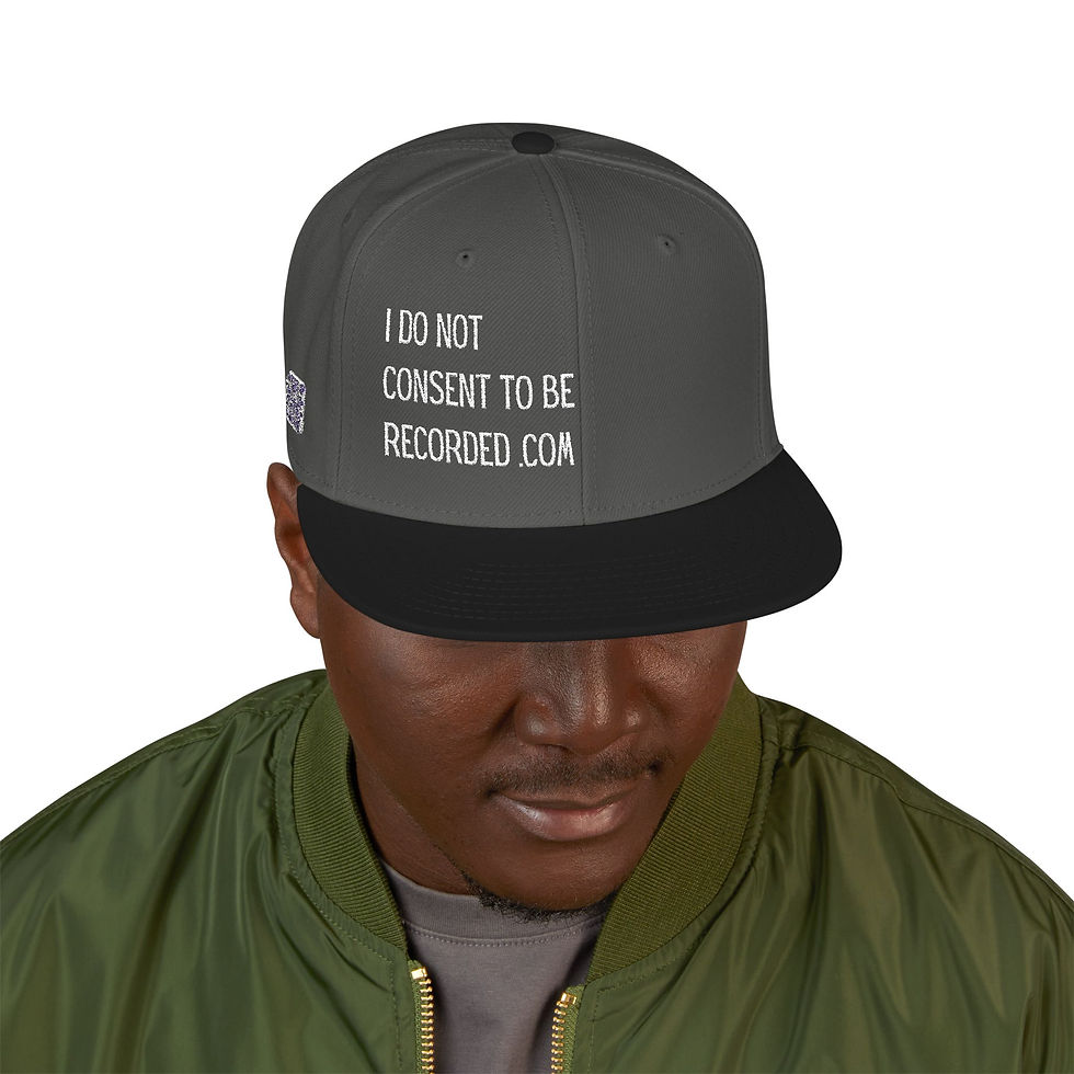 Thumbnail: Embroidered Snapback Hat — Glitter QR Accent, Urban Streetwear Cap