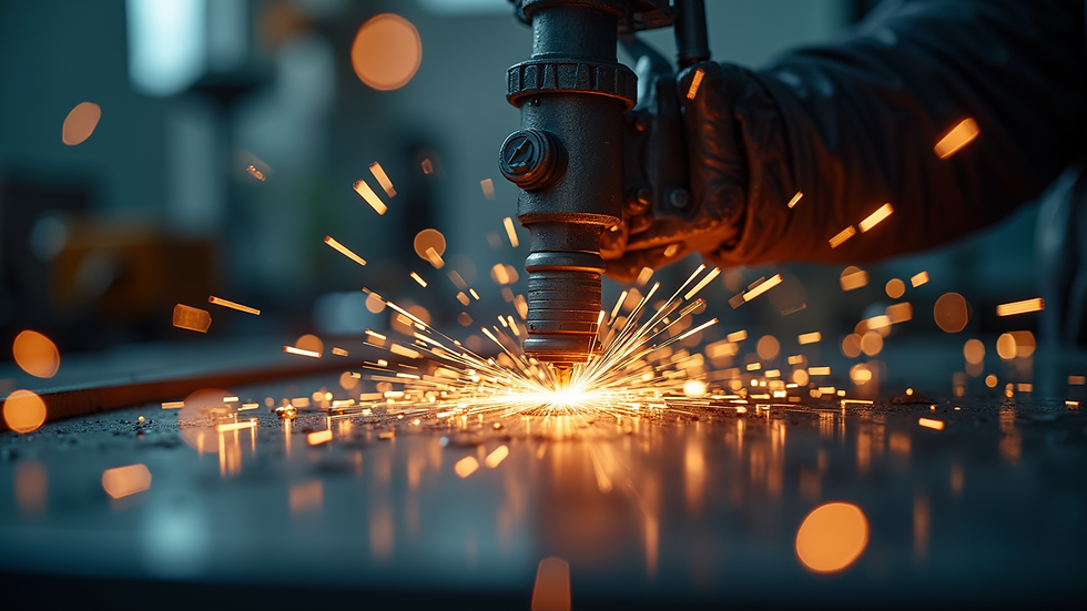 Close-up view of a cold sparks machine producing sparks indoors