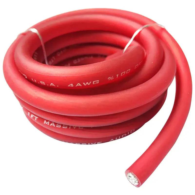 Red 4AWG 1/0 Gauge power cable