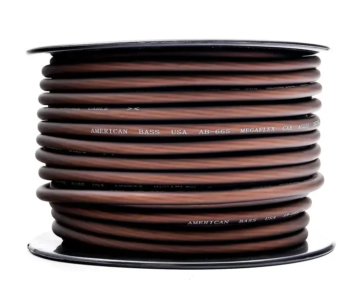 Brown speaker wire spool