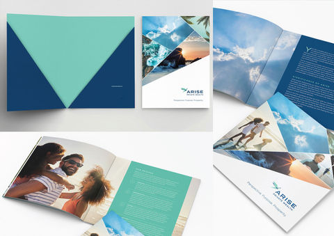 Corporate brochure and a folder