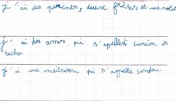 Ludovic. Il a, sur cet exemple compris les mécanismes d'écriture. Ses phrases sont bien construites.