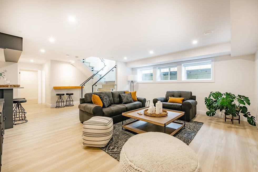 recreation party room with bar stairs with glass rails downstairs basement interior room w