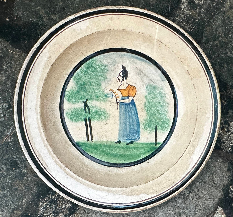 16 Faïence fine de Forges XIXe - Assiette Personnage
