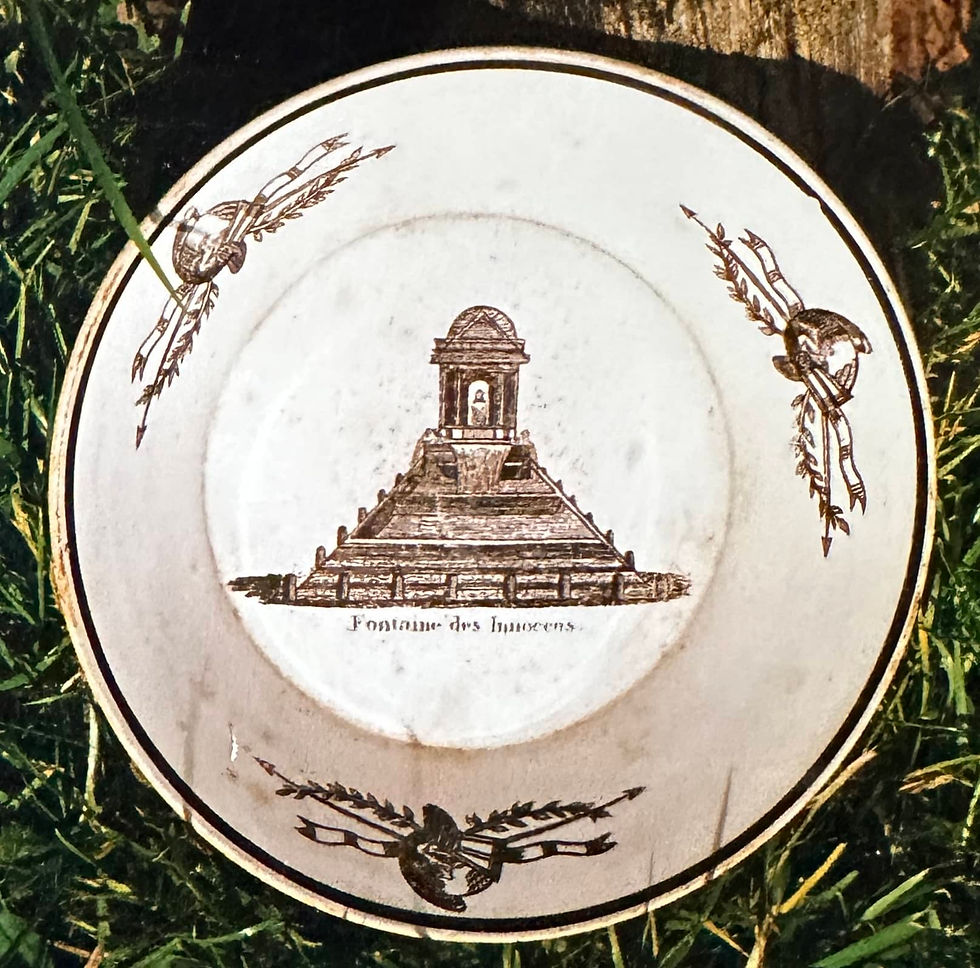 122 Faïence fine XIXe décor central par transfert